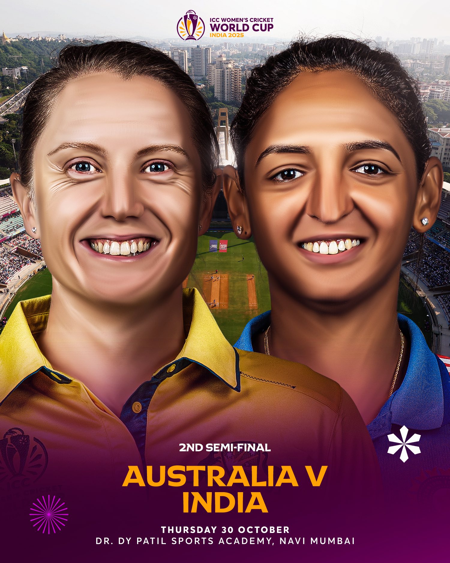 Women's World Cup 2025 semi final full schedule date time venue IND vs AUS and SA vs ENG