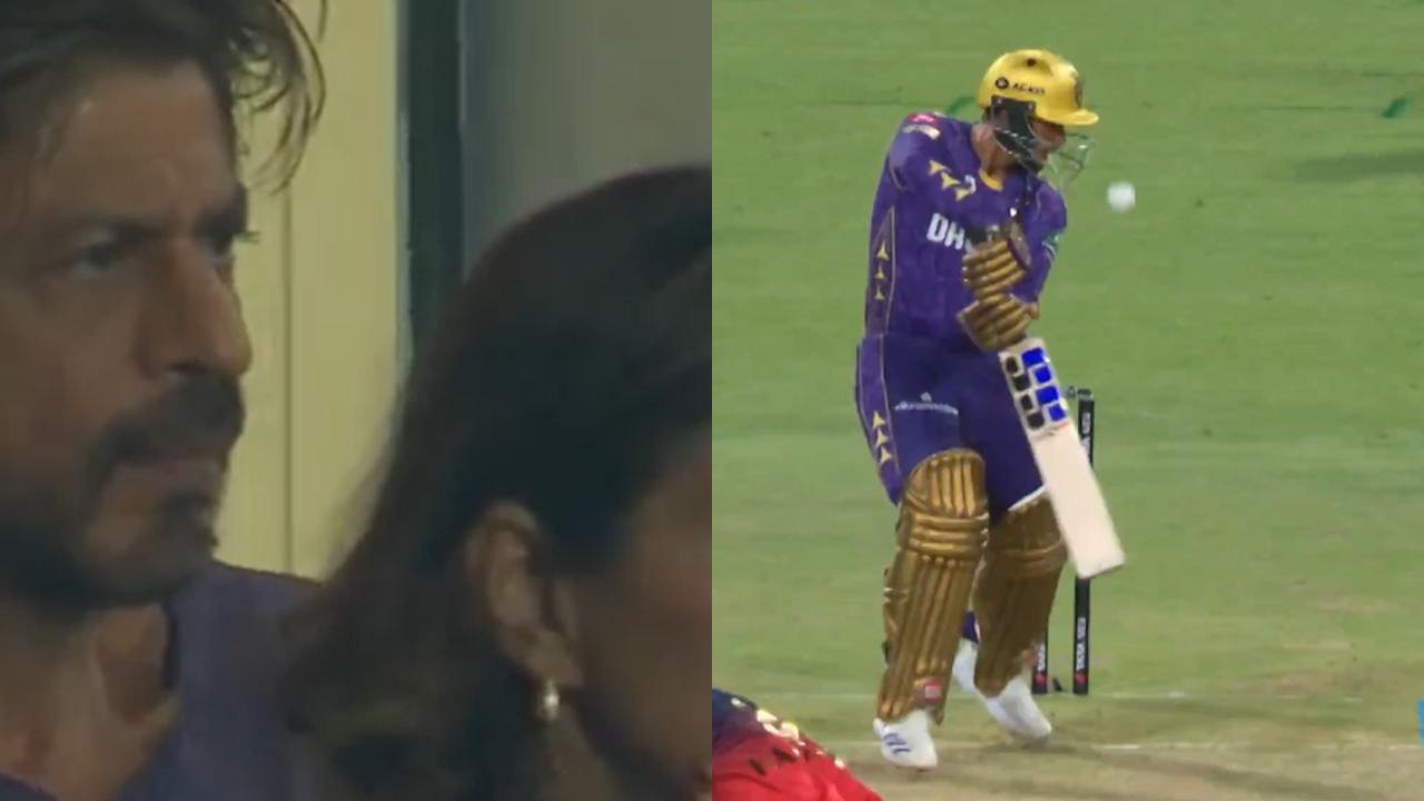 IPL 2025 KKR vs RCB Shah Rukh Khan sad on Quinton de Kock wicket