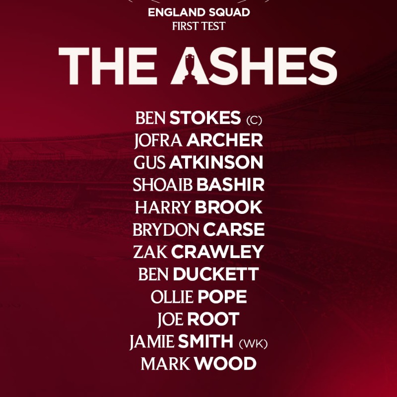 ENG Ashes 2025-26 Squad