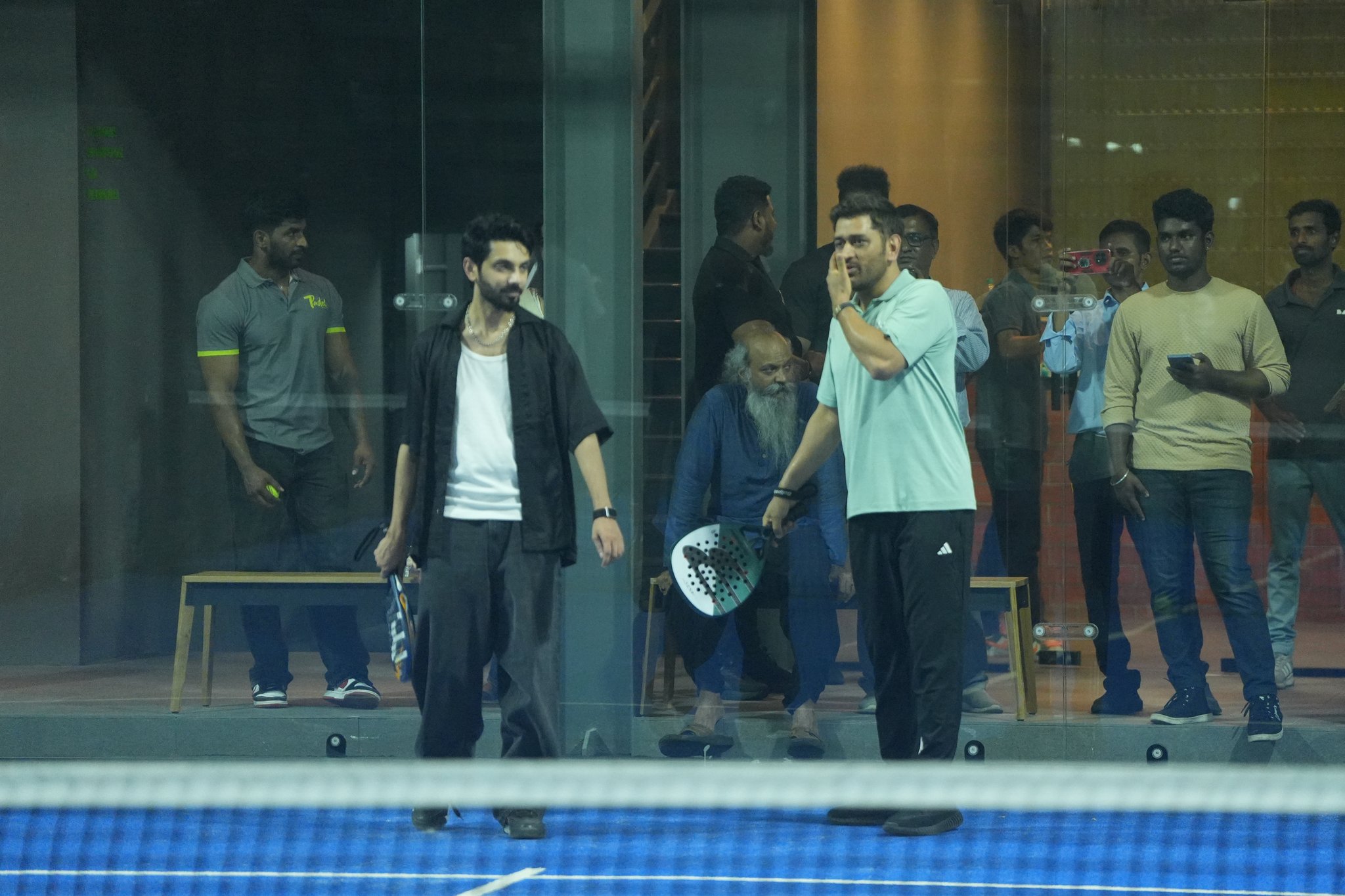 MS Dhoni inaugurate New Brand 7Padel at Chennai with Ruturaj Gaikwad and Anirudh Ravichander