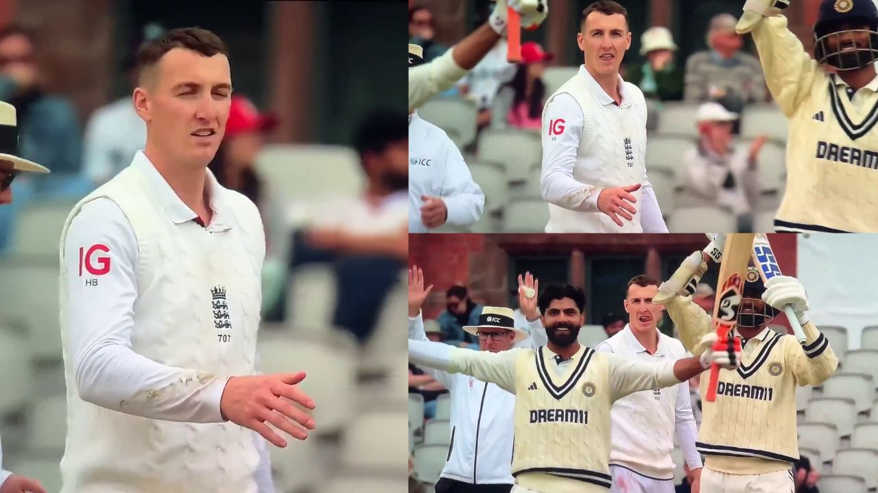 Washington Sundar Ignore Harry brook shake hands video during Ravindra Jadeja Century IND vs ENG 4th Test Manchester