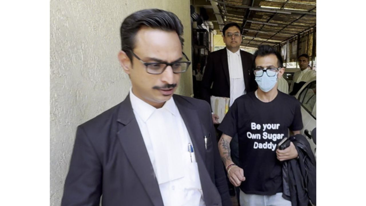 Yuzvendra Chahal breaks Silence on divorce T shirt Be Your Own Sugar Daddy at Bandra Family Court in Mumbai