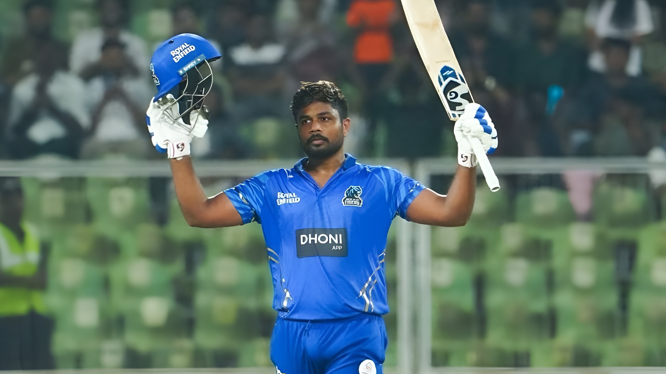 Sanju Samson no look six video in KCL 2025 Kochi Blue Tigers vs Thrissur Titans