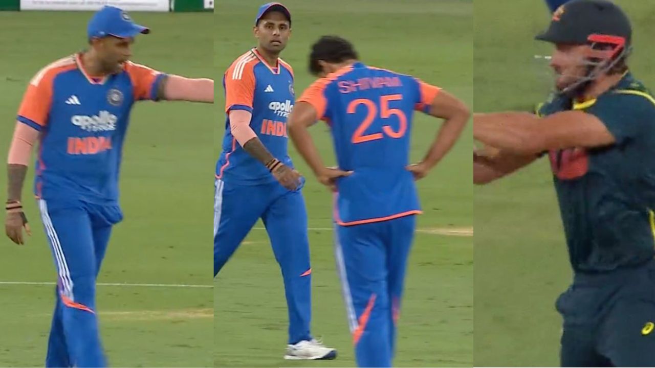 Suryakumar Yadav lost his temper on Shivam Dube during live match in IND vs AUS 4th T20I