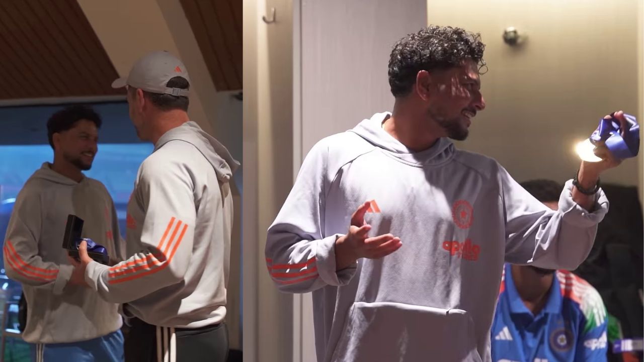 Virat Kohli roast Kuldeep Yadav after he received impact player of the series medal, BCCI video Viral