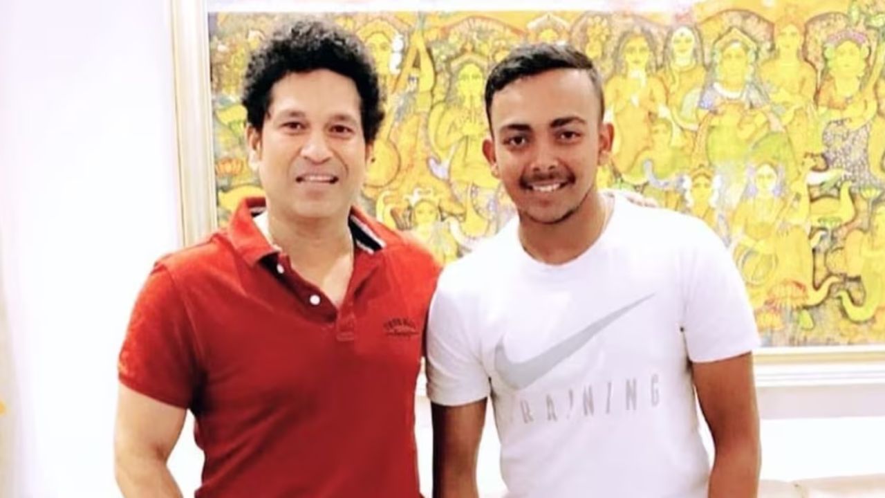 Prithvi Shaw And Sachin Tendulkar 