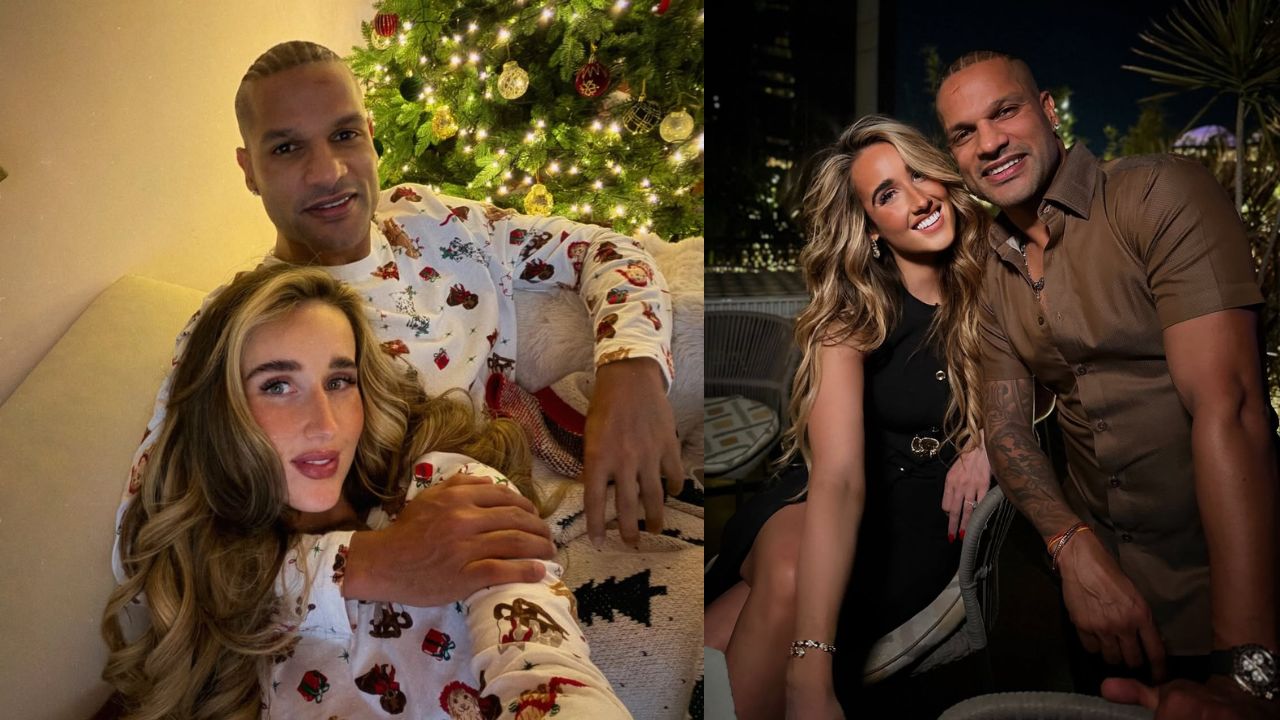 Shikhar Dhawan and Sophie Shine