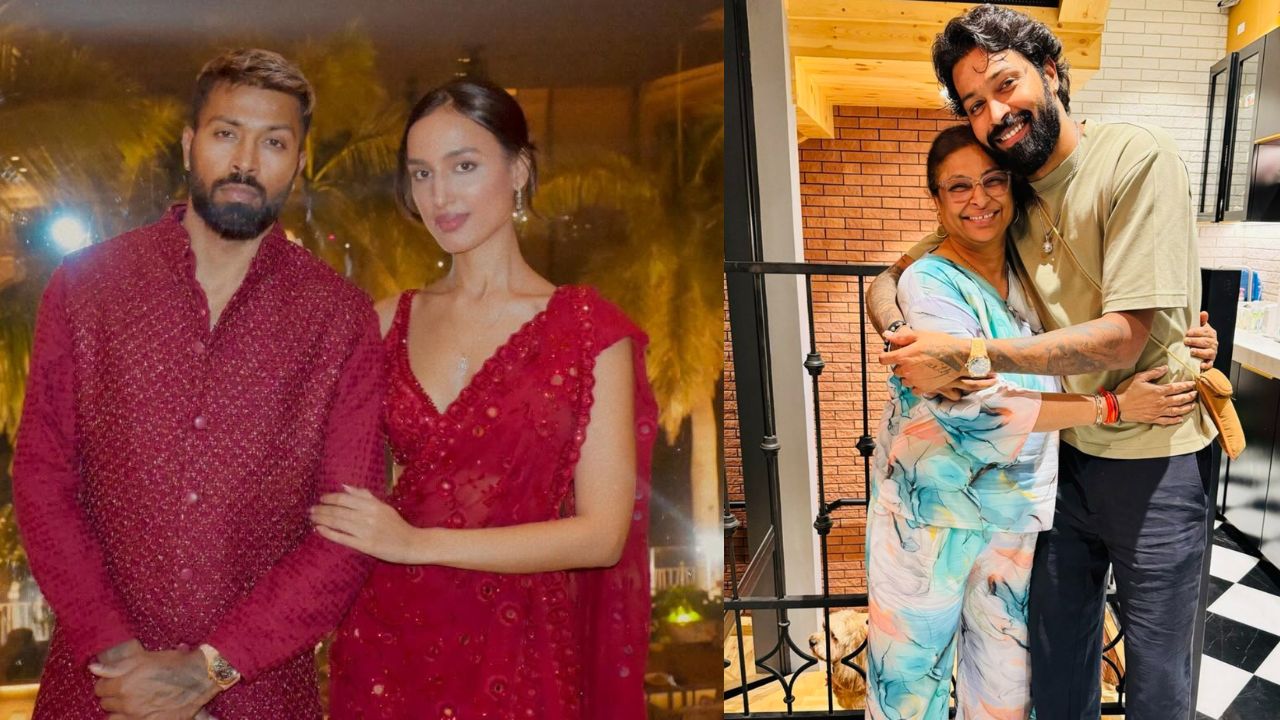 Hardik Pandya With His Mother And GF Mahieka Sharma