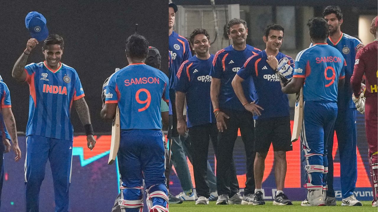 Suryakumar yadav bowing down to Sanju Samson Gautam Gambhir gesture viral