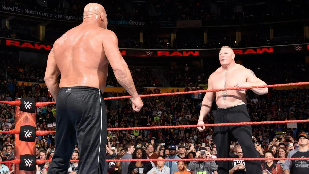 Bill Goldberg And Brock Lesnar 1200x675