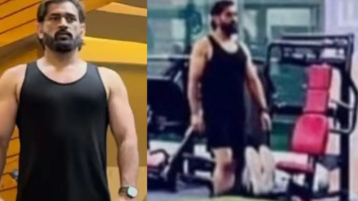 MS Dhoni in Gym